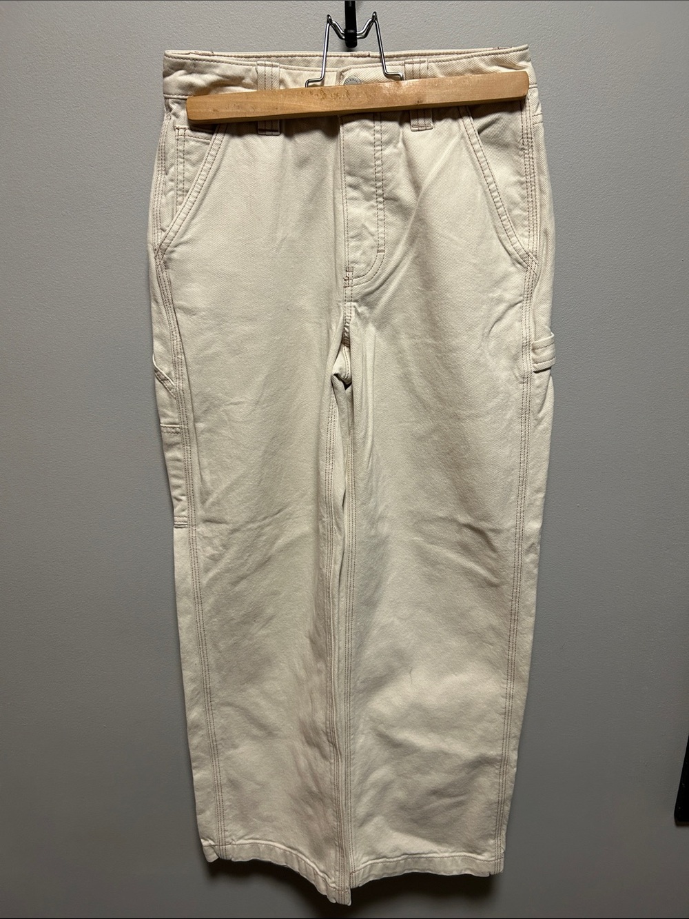 TNA Wide-Leg Utility Pants in Cream